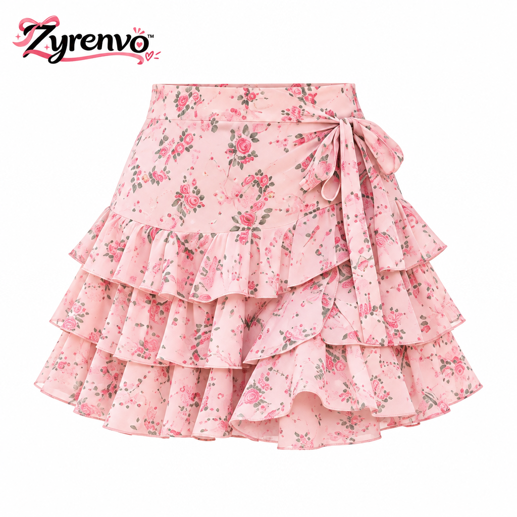 Pink floral skirt product