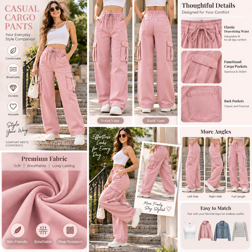 Zyrenvo™ Blush Wide-Leg Lounge Pants