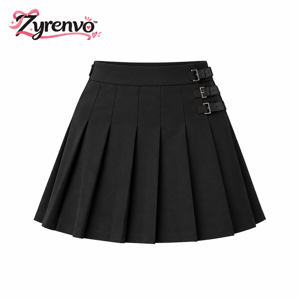 Black pleated skirt product